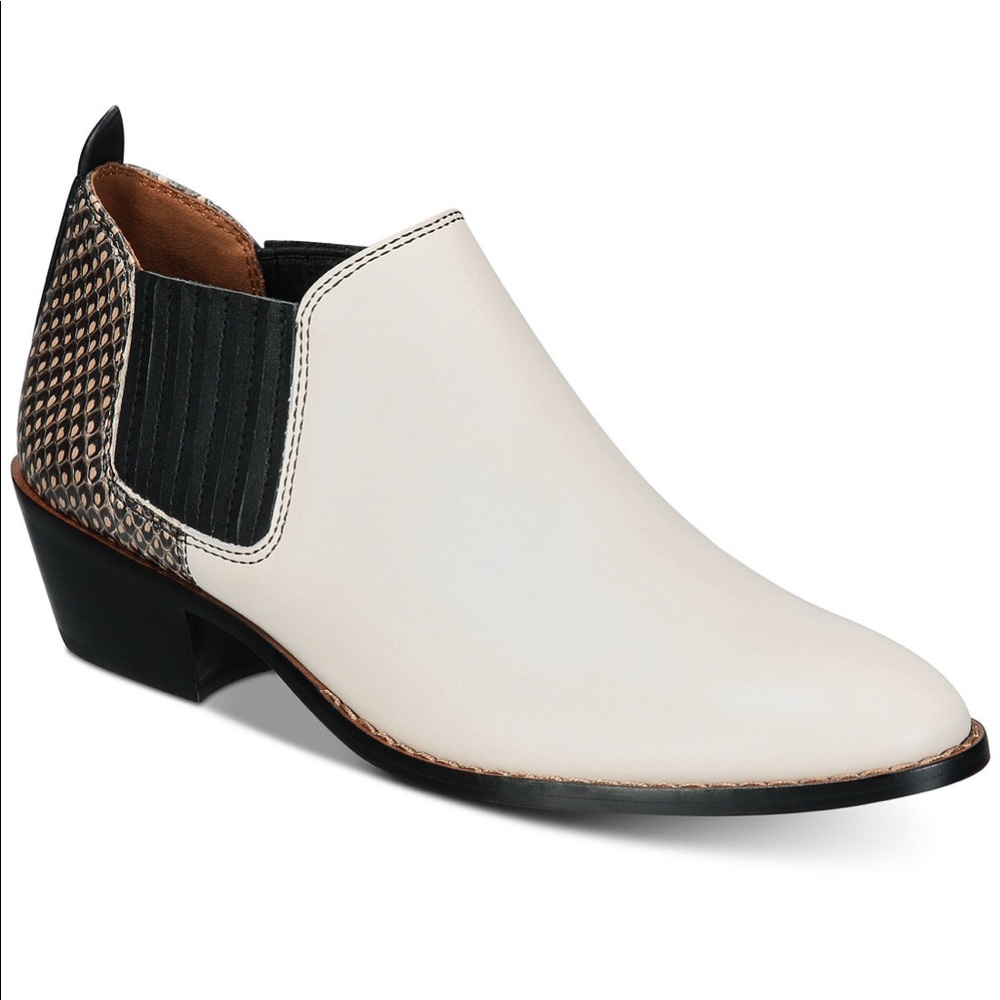 Coach White and Black Ankle Booties